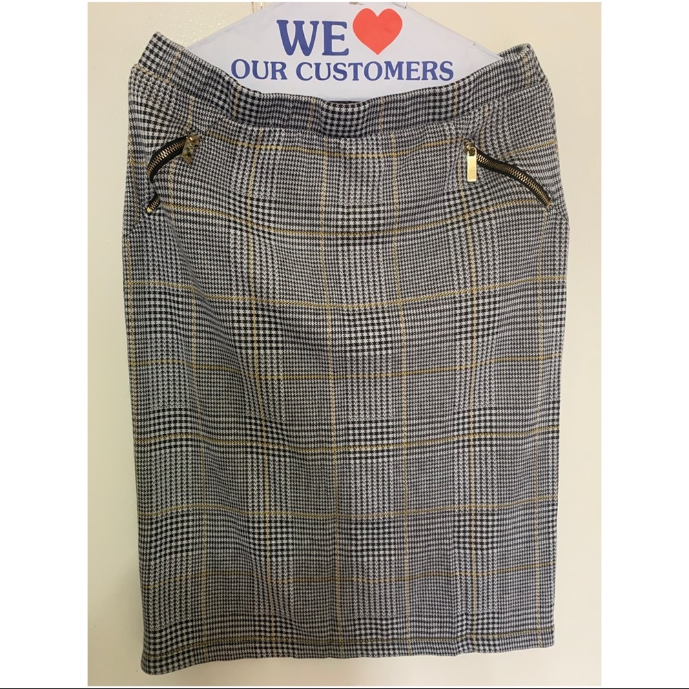 Plaid stretch skirt